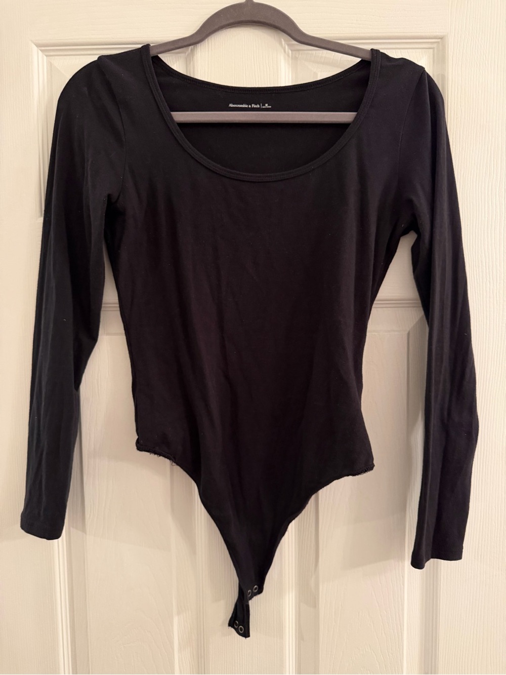 Abercrombie & Fitch Black Scoop-Neck Long-Sleeve Bodysuit
